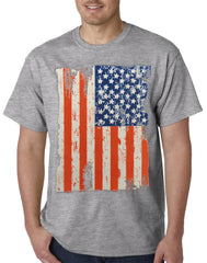 Vertical Distressed American Flag Mens T-shirt