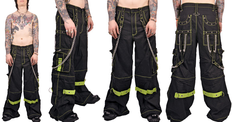Tripp Darkstreet NYC - "Toxic Avenger" Bondage Pants (Black/Neon Green)