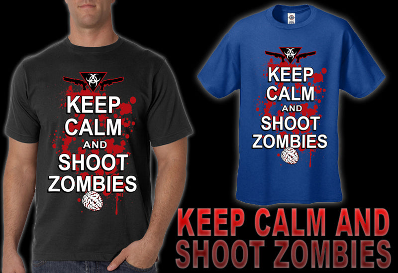Keep Calm And Shoot Zombies Men's T-Shirt