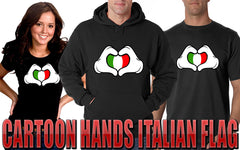 Cartoon Heart Hands Italian Flag Girl's T-Shirt