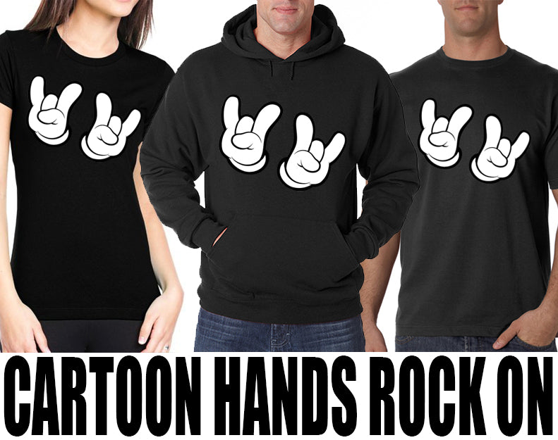 Cartoon Hands Rock On Men's T-Shirt