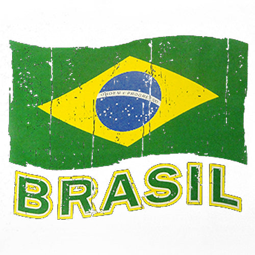 Vintage Brasil Waving Flag Girl's T-Shirt