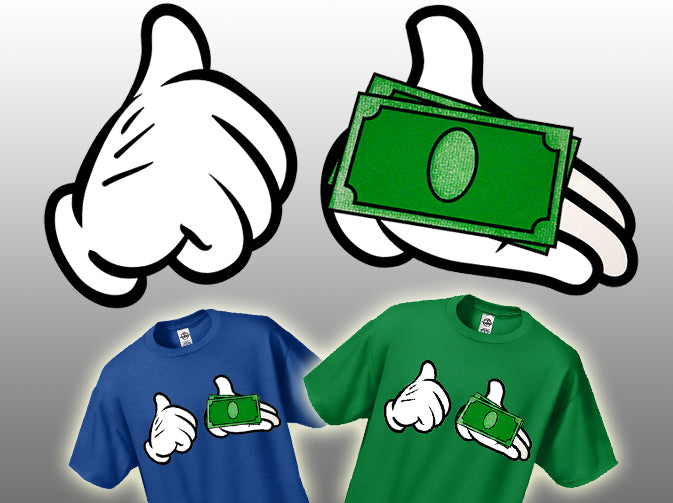Cartoon Money Hands Men's T-Shirt
