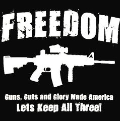 Freedom Guns Guts Glory Adult Hoodie