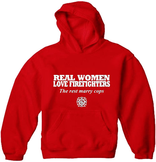 Real Women Love Firefighters Adult Hoodie