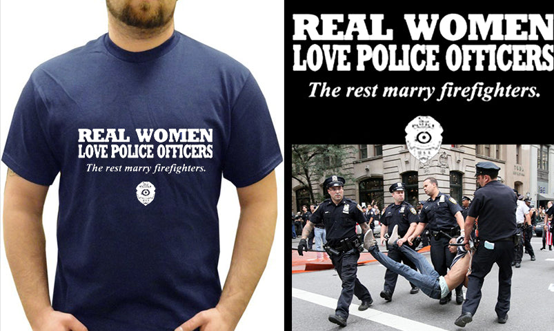 Real Women Love Police Officers Men's T- Shirt