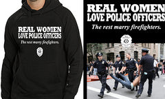 Real Women Love Police Officers Adult Hoodie