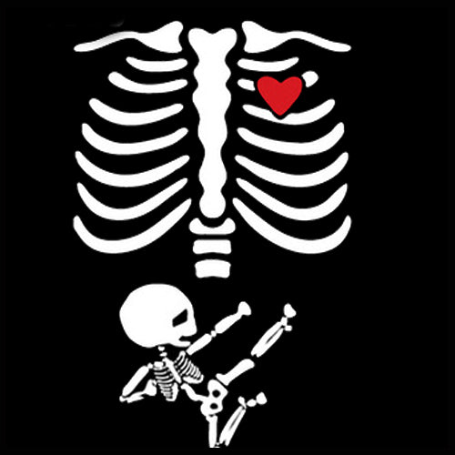 Pregnant Ninja Skeleton Girl's T-Shirt