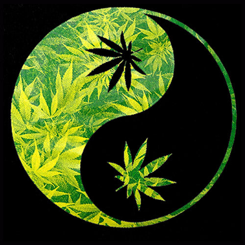 Pot Leaf Ying Yang Men's T-Shirt