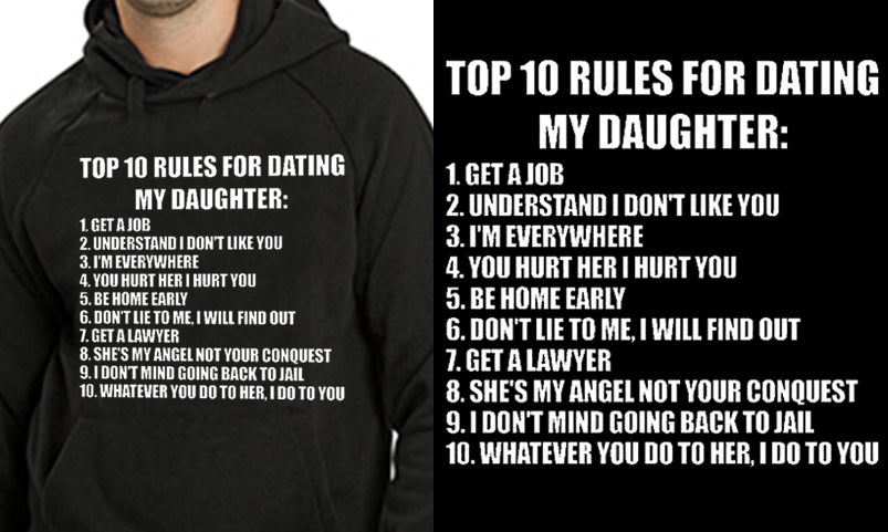 Top 10 Rules For Dating My Daughter Adult Hoodie