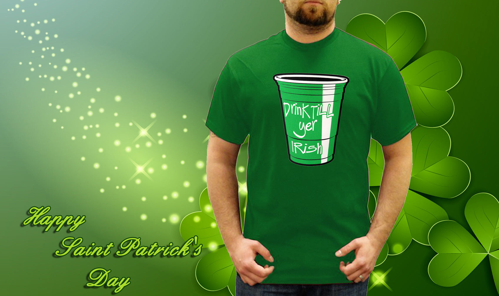 Drink Till Yer Irish Green Cup Men's T-Shirt
