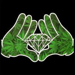 Cartoon Hands Pot Leaf Diamond Adult Hoodie