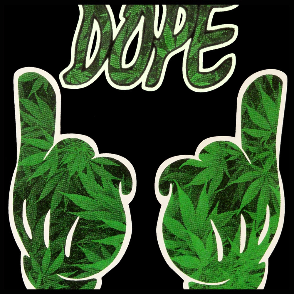 Cartoon Hands Dope Pot Leaf Pattern Men's T-Shirt