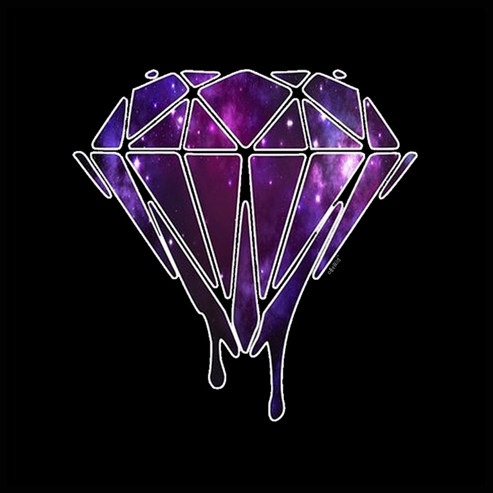 Dripping Purple Galaxy Diamond Men's T-Shirt