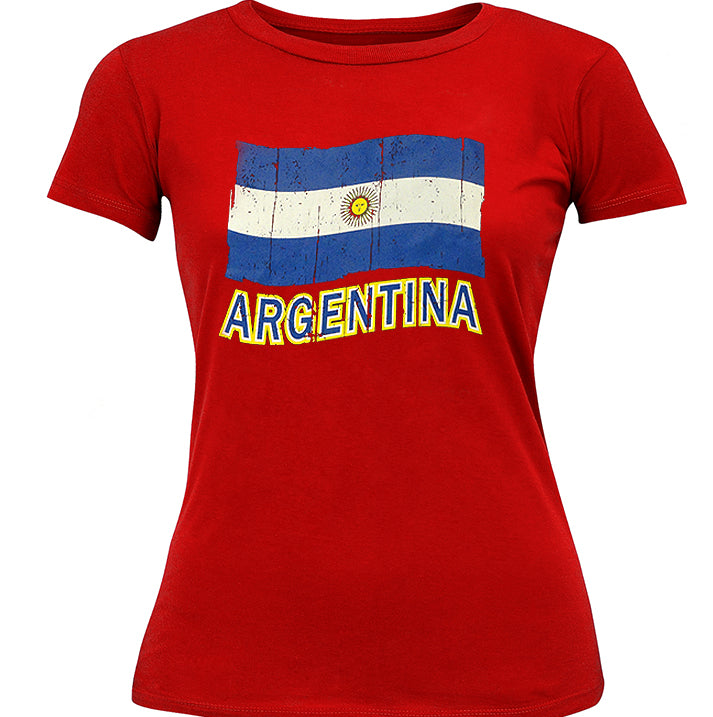 Vintage Argentina Waving Flag Girl's T-Shirt
