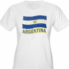 Vintage Argentina Waving Flag Girl's T-Shirt