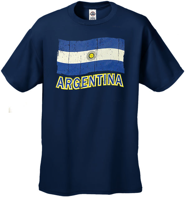 Vintage Argentina Waving Flag Men's T-Shirt