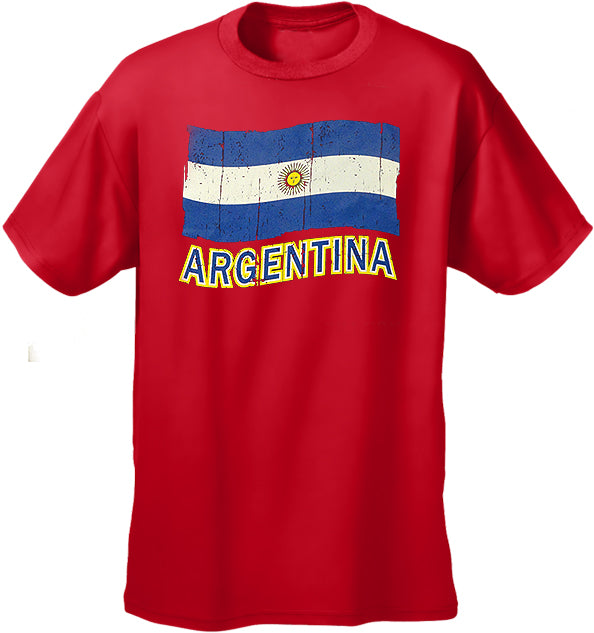 Vintage Argentina Waving Flag Men's T-Shirt