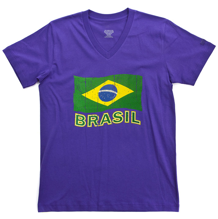Vintage Brasil Waving Flag Girl's T-Shirt