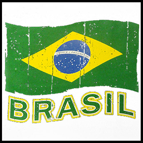 Vintage Brasil Waving Flag Girl's T-Shirt