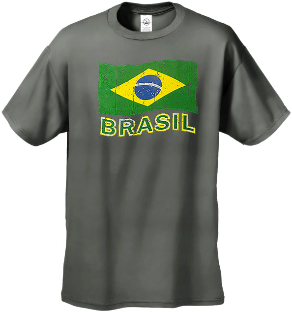 Vintage Brasil Waving Flag Men's T-Shirt