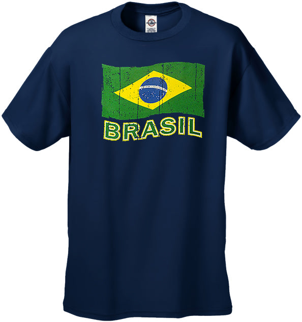 Vintage Brasil Waving Flag Men's T-Shirt