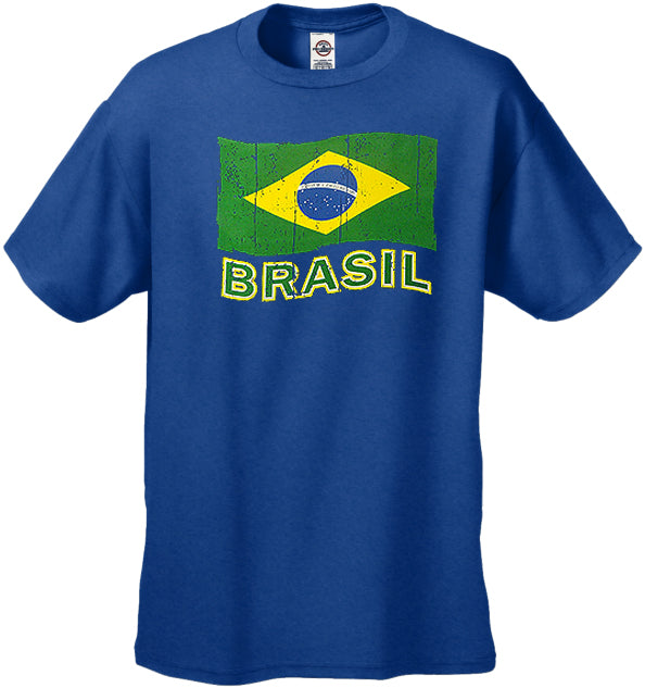 Vintage Brasil Waving Flag Men's T-Shirt