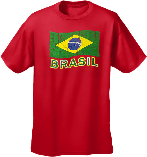 Vintage Brasil Waving Flag Men's T-Shirt
