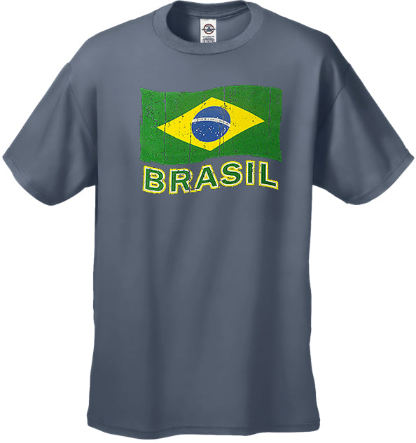 Vintage Brasil Waving Flag Men's T-Shirt