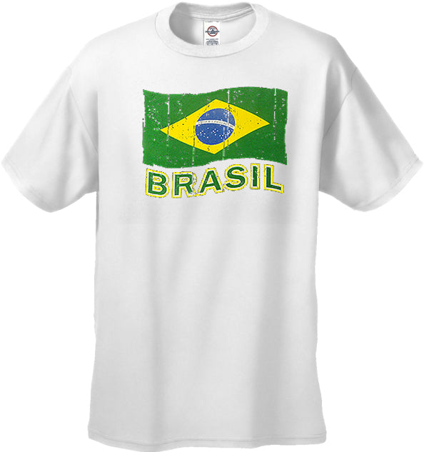 Vintage Brasil Waving Flag Men's T-Shirt