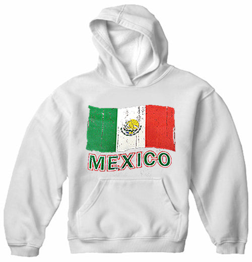 Vintage Mexico Waving Flag Adult Hoodie
