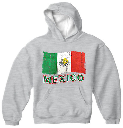 Vintage Mexico Waving Flag Adult Hoodie