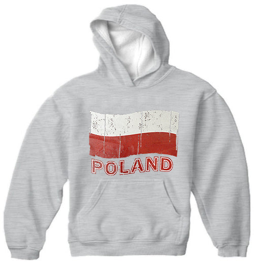 Vintage Poland Waving Flag Adult Hoodie