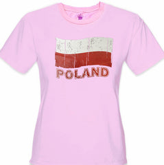 Vintage Poland Waving Flag Girl's T-Shirt