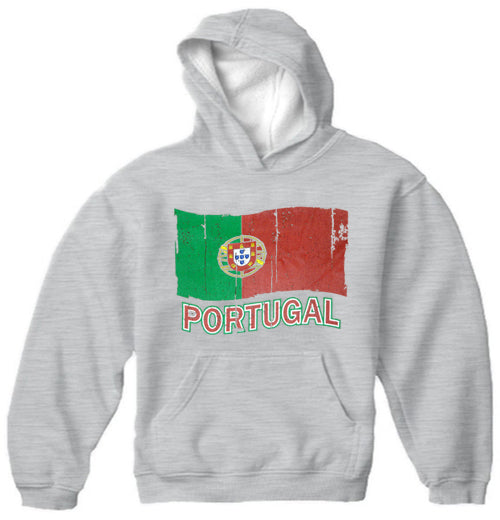 Vintage Portugal Waving Flag Adult Hoodie