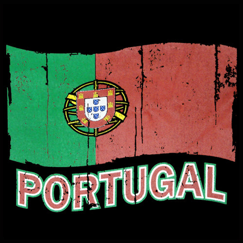 Vintage Portugal Waving Flag Adult Hoodie