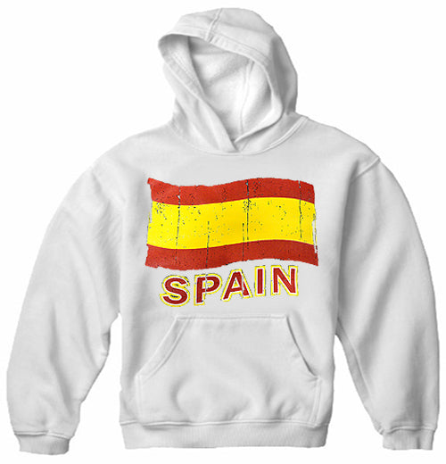 Vintage Spain Waving Flag Adult Hoodie