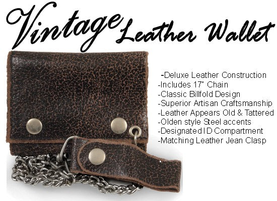 Vintage Leather Chain Wallet