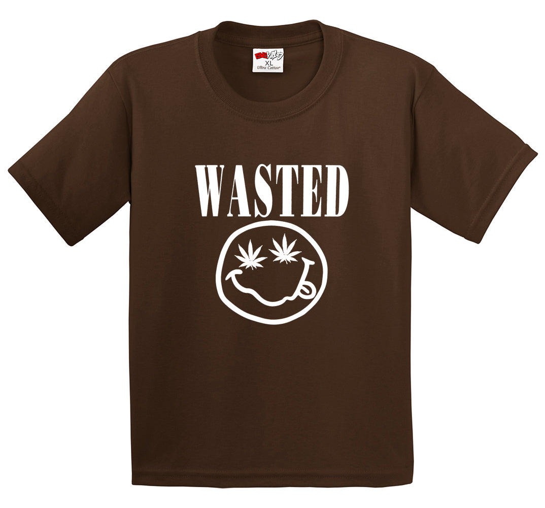 Wasted Pot Leaf Smiley Face Men's T-Shirt