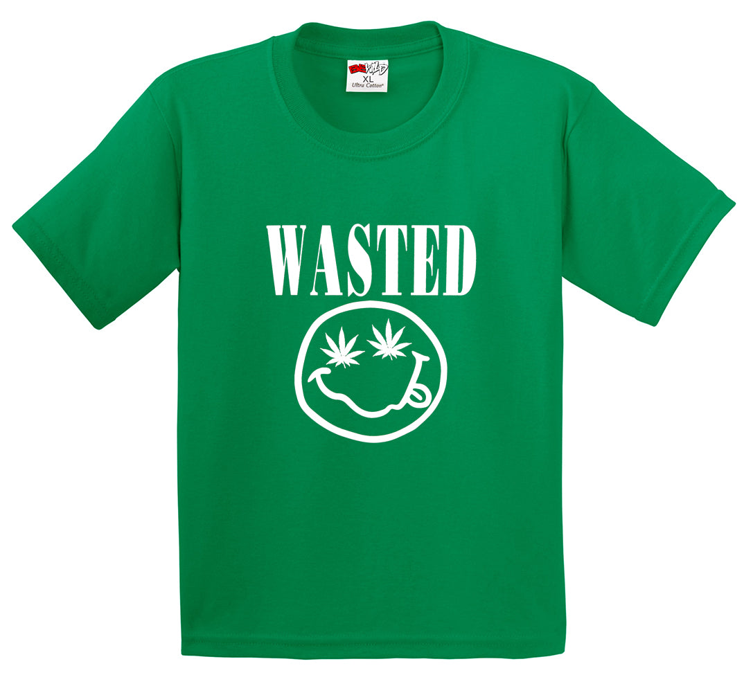 Wasted Pot Leaf Smiley Face Men's T-Shirt