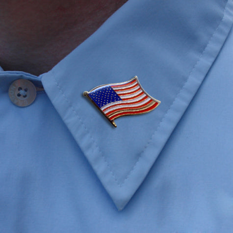 Waving American Flag Lapel Pin