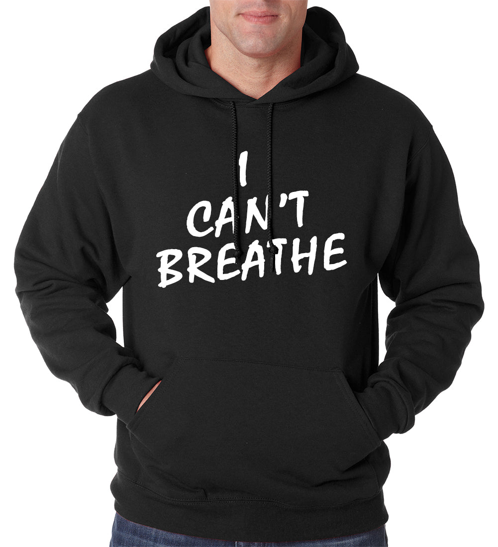 White Print I Can't Breathe Adult Hoodie