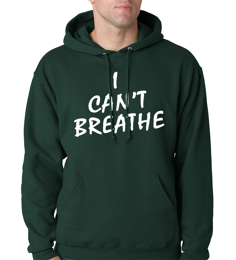 White Print I Can't Breathe Adult Hoodie