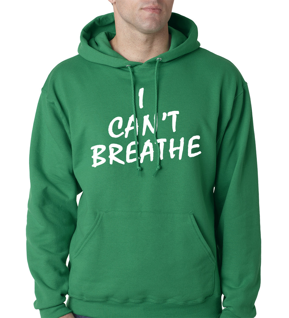 White Print I Can't Breathe Adult Hoodie