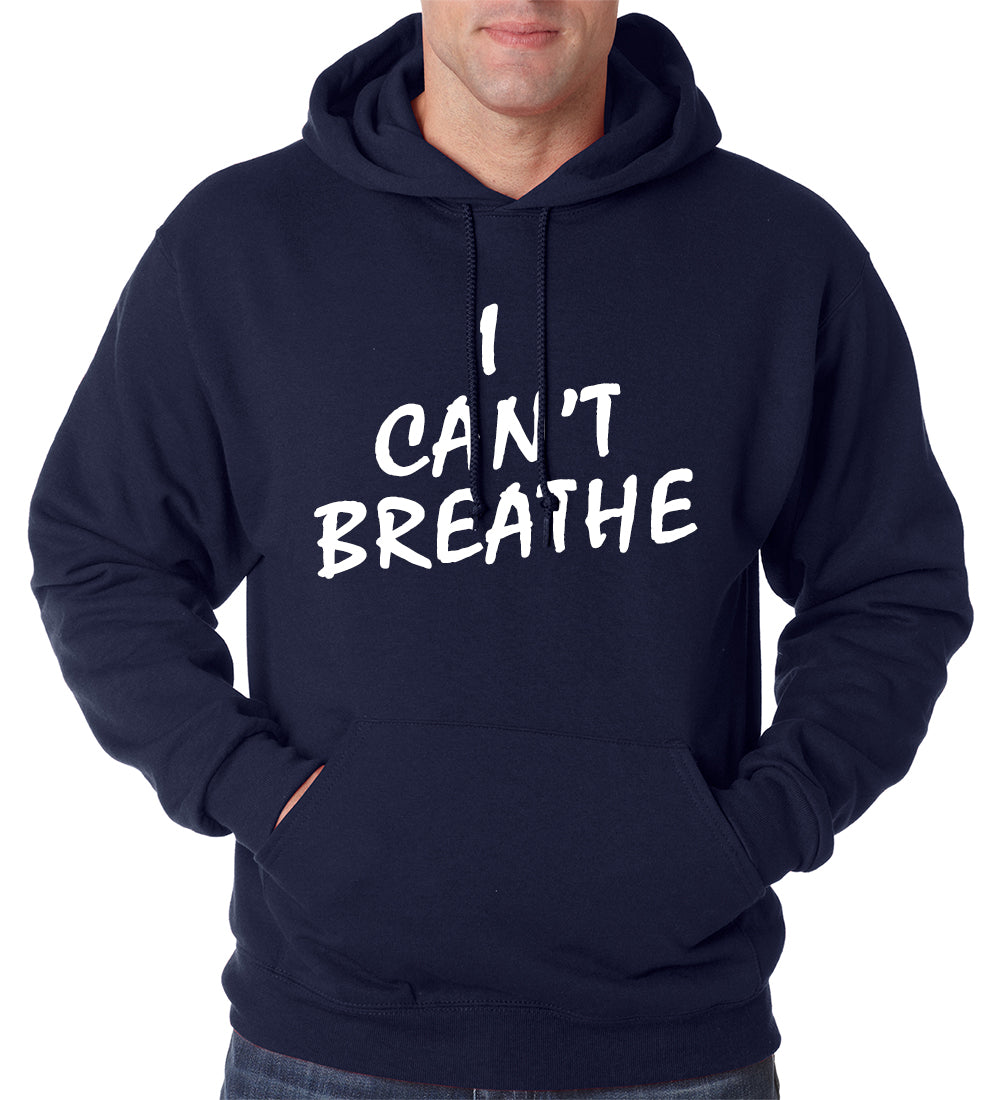White Print I Can't Breathe Adult Hoodie