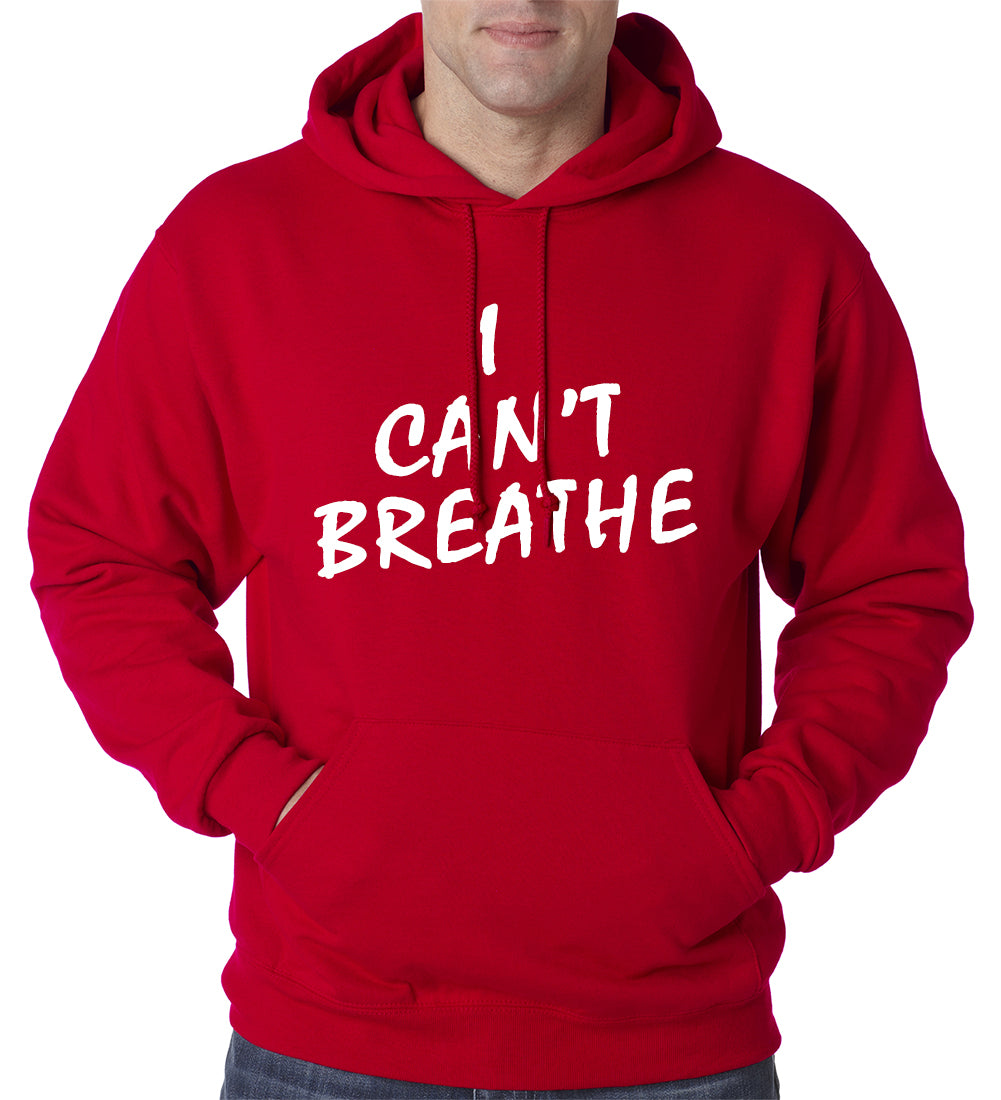 White Print I Can't Breathe Adult Hoodie