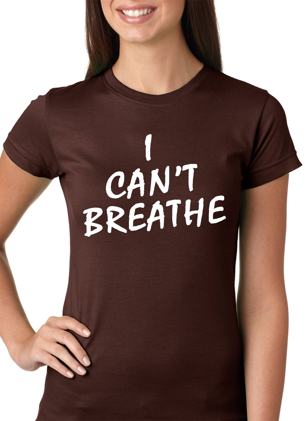 White Print I Can't Breathe Girls T-shirt