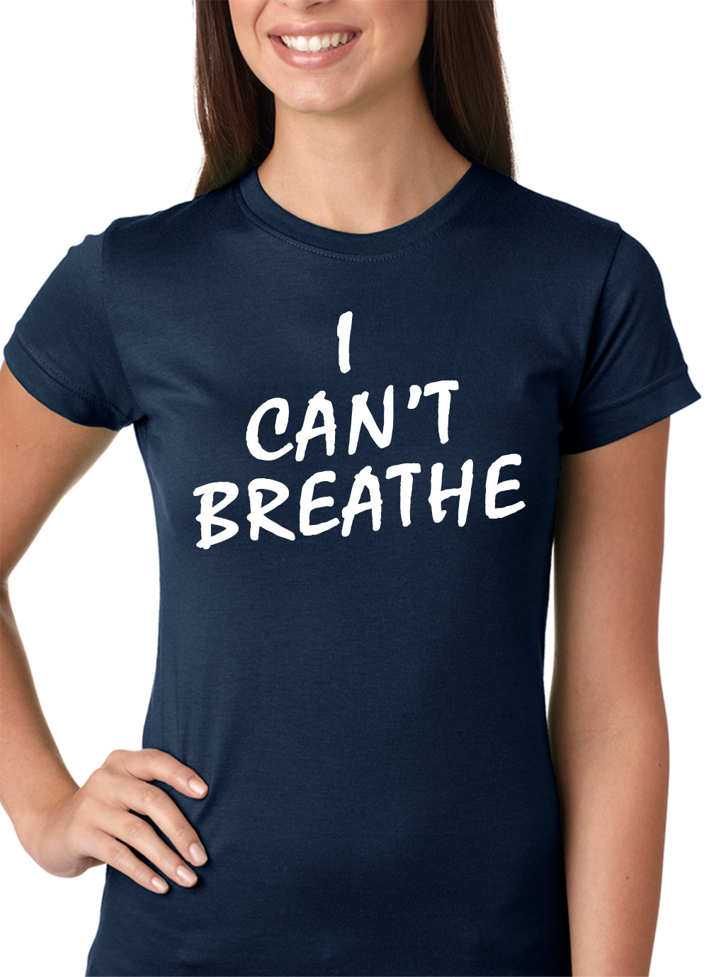 White Print I Can't Breathe Girls T-shirt