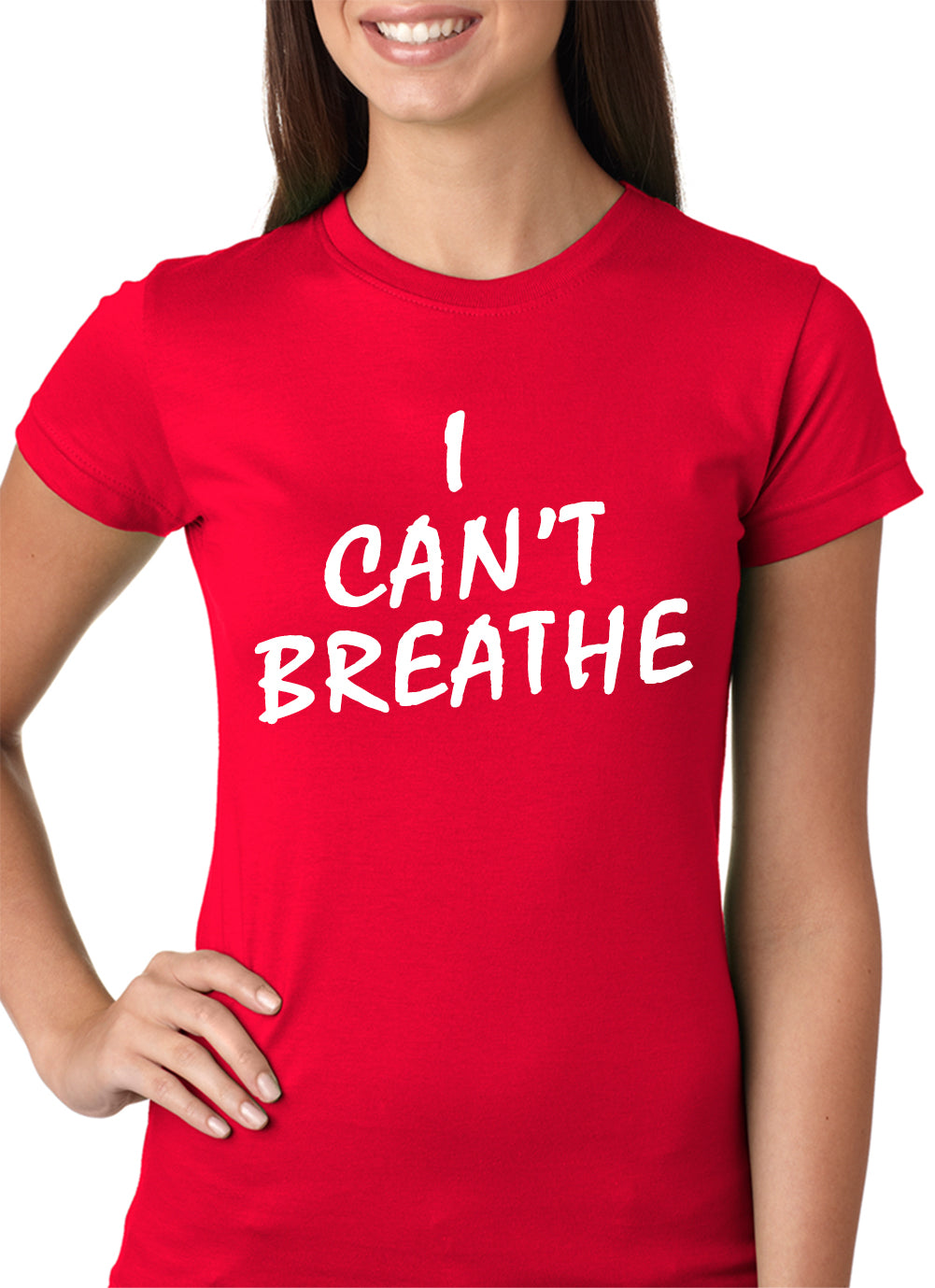 White Print I Can't Breathe Girls T-shirt