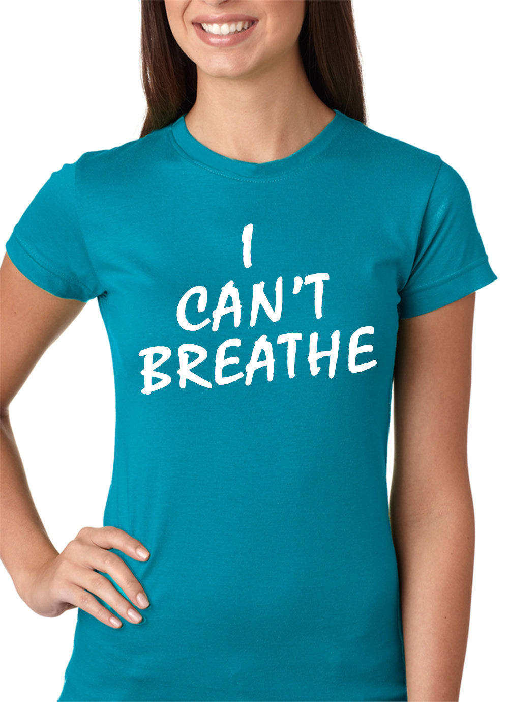 White Print I Can't Breathe Girls T-shirt